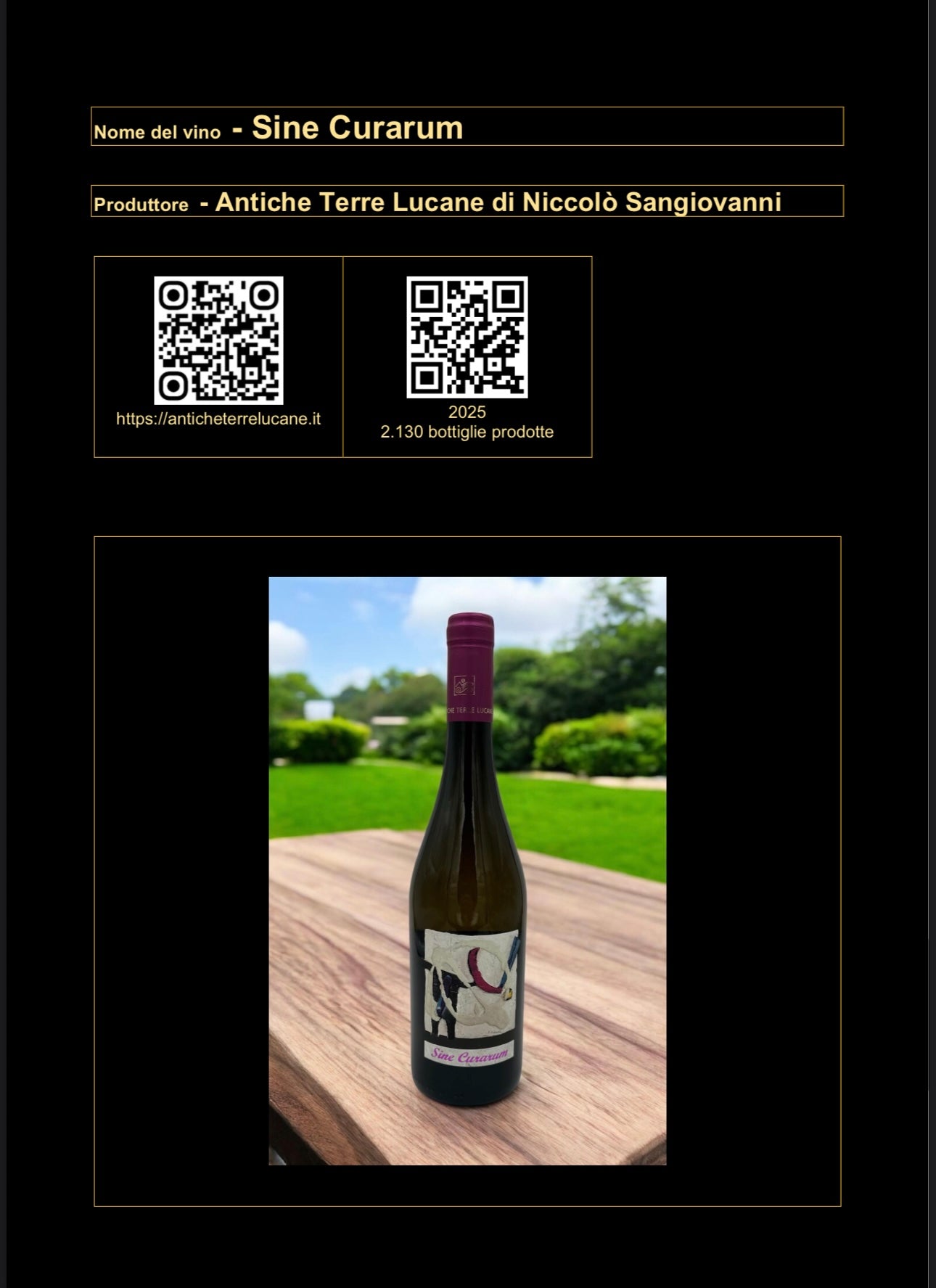𝐂𝐇𝐀𝐑𝐃𝐎𝐍𝐍𝐀𝐘 𝐈𝐆𝐏 𝐁𝐀𝐒𝐈𝐋𝐈𝐂𝐀𝐓𝐀
-𝙎𝙞𝙣𝙚 𝘾𝙪𝙧𝙖𝙧𝙪𝙢
-Vino Bianco Bottiglia in vetro 0,75L